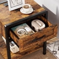 thumbnail image 4 of Juiluna Nightstand with Charging Station, Retro Side Table with 1 Drawer, Open Storage Shelf and Safe Rounded Corners, Modern End Table Bedside Table for Bedroom Living Room, 4 of 7