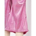 thumbnail image 6 of Haitryli Kids Girls Boys Stage Performance Shiny Flared Pants Elastic Waistband Bronzing Bell Bottom Pants Rose Red 12-14, 6 of 7