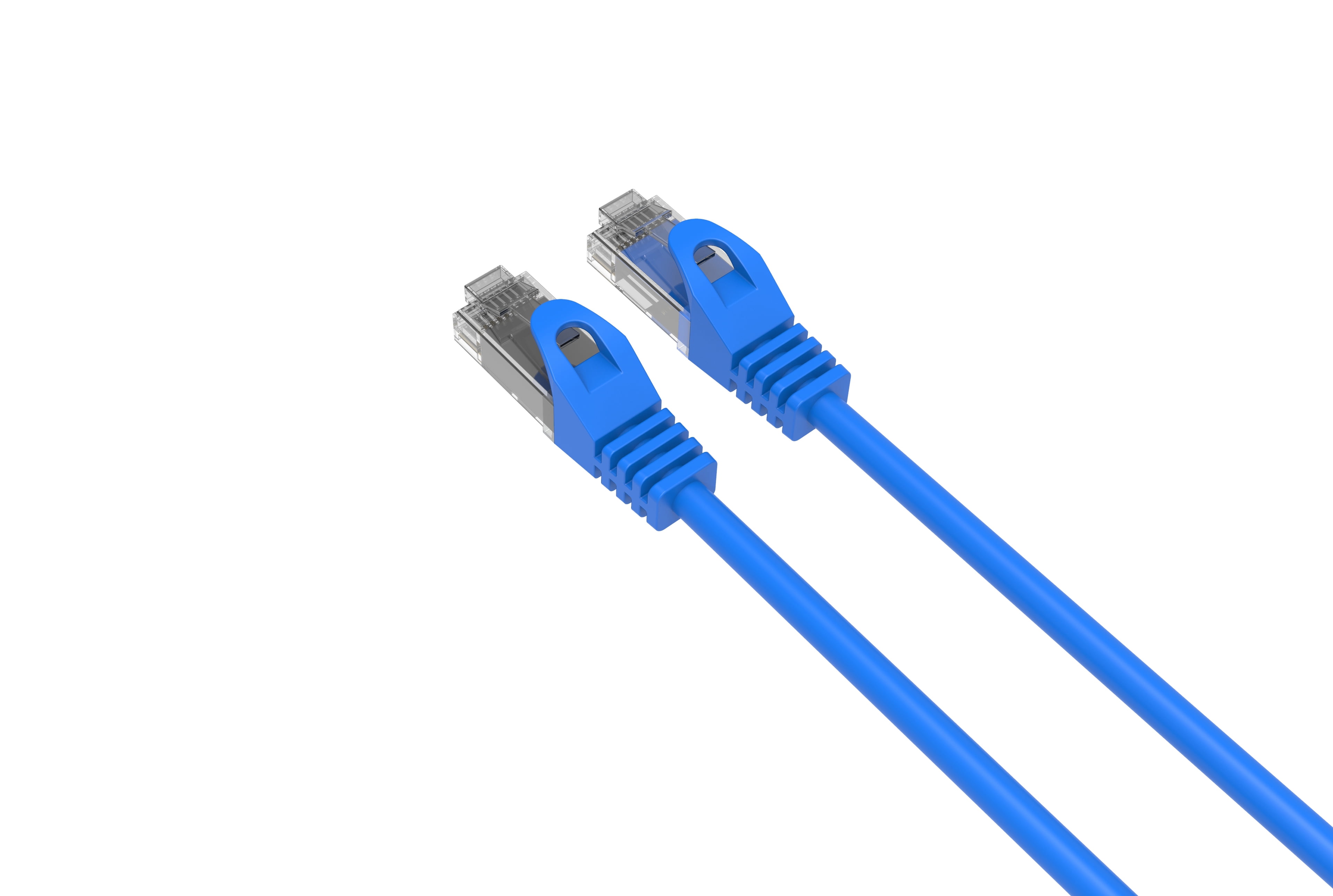 LOGICO Cat6 Slim Ethernet Patch Cable Blue 28 AWG 2FT (25 Pack)