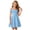 style-12 Light Blue, variant on Tween Dresses Girls Dress Contrast Mesh Puffy Short Sleeve A Line Casual Party Dress Size 11-12 (Black,11-12 Years)