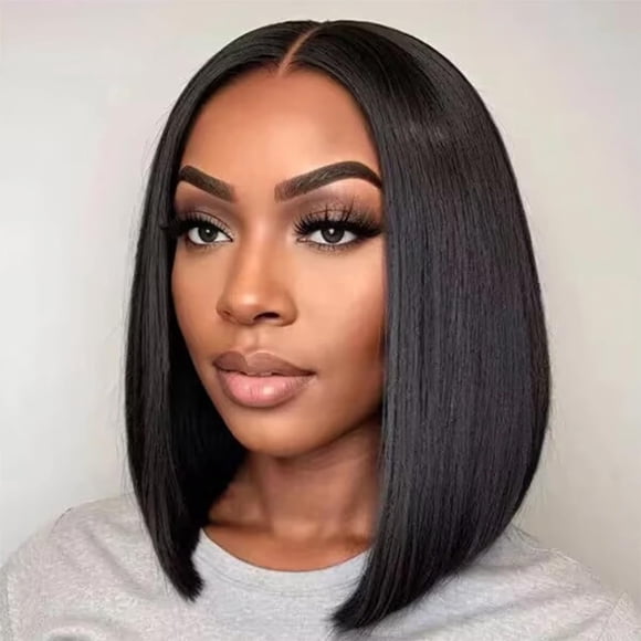 ISEE Hair M Cap 9x6 Bob Wig Human Hair Glueless Wigs Pre Plucked Pre Cut HD Lace Front Glueless Wigs Human Hair 180% Density Short Straight Bob Wigs for Black Women 16 inch