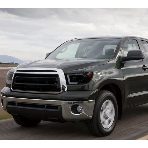 Fit 2007-2013 Tundra Black Smoke LED Sequential Projector Headlights Left Right