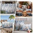 thumbnail image 5 of Blue Eucalyptus Coastal Outdoor Waterproof Pillow Covers, Beach Starfish Shell Nautical Retro Decorative Square Throw Pillowcase Sofa Cushion Sham for Patio/Couch/Chair, 26"x26" 2 Pack, 5 of 8