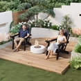 thumbnail image 3 of Vebreda Folding Adjustable Adirondack Chair with Retractable Footrest, 3-Position Backrest, Cup Holders, Black, 3 of 9