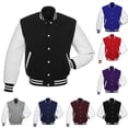 thumbnail image 6 of Aellinatey Men's Varsity Jackets Leather Sleeve Wool Blend Baseball Letterman Jackets, 6 of 6
