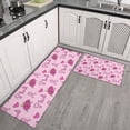 thumbnail image 2 of Pink Breast Cancer and Pioneer Flower Kitchen Rugs Sets Of 2,Anti Fatigue Kitchen Mat Rugs Non Slip Washable,Decorative Kitchen Floor Mats for Kitchen,Sink,Laundry,17"x30"+17"x47", 2 of 7