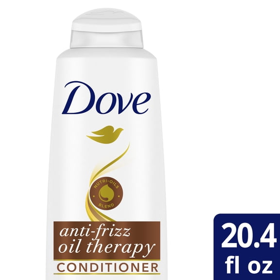 Dove Anti-Frizz Oil Therapy Daily Conditioner for Frizzy Hair with Nutri-Oils, 20.4 fl oz