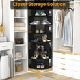 thumbnail image 5 of Aheaplus Rotating Shoe Rack Tower, 7-Tier Spinning Shoe Rack 360 Revolving Shoe Rack Organizer for Closet, Display Round Storage Carousel Shoes Closet Organization, Black, 5 of 8