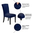 thumbnail image 4 of Velvet Chair Covers for Dining Room Set of 6, Stretchy Dining Chair Covers, Washable Kitchen Chair Slipcovers, Classy Decor for Home and Banquet (Federal Blue, 6 Pack), 4 of 7