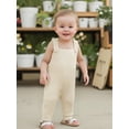 thumbnail image 5 of Qmyliery Baby Knit Jumpsuits Sleeveless Square Neck Solid Color Rompers Overalls Newborn Outfit, 5 of 8