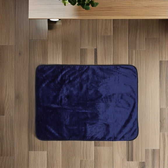 KONTONTY Dark Blue Thick Waterproof Dog Blanket for Bed Soft and Machine Washable Cover
