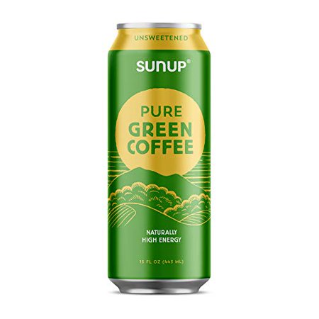Sunup Pure Green Coffee, Unsweetened, Made Smooth & Strong From Raw "Green " Coffee Beans, Naturally High Energy & Antioxidants, 15 Fl Oz (Pack Of 12)