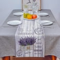 thumbnail image 4 of Table Runner Dresser Scarves 108 Inch Long, Garden Purple Lavender Flowers Linen Dining Table Runners Vintage Postcard Wood Grain Tabletop Scarf for Wedding Holiday Party Kitchen, 4 of 7