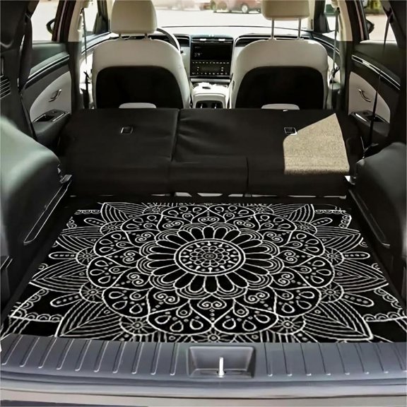 Universal Car Trunk Mat with Non-Slip Backing, Crystal Velvet Cargo Liner with Reinforced Edges & Printed Pattern, Anti-Slip Trunk Protector for Cars, SUVs & Crossovers