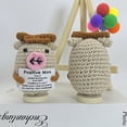 thumbnail image 2 of Funny Positive Crochet Cow Doll Desktop Ornament Handmade Cheer Emotional Support Positive Cow with Card Home Party Decoration, 2 of 6