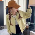 thumbnail image 3 of Chaquetas para mujer, estilo coreano, chaquetas de béisbol holgadas, cárdigans de manga larga, abrigos cortos de gran tamaño, blusas casuales vintage para mujer, 3 of 4