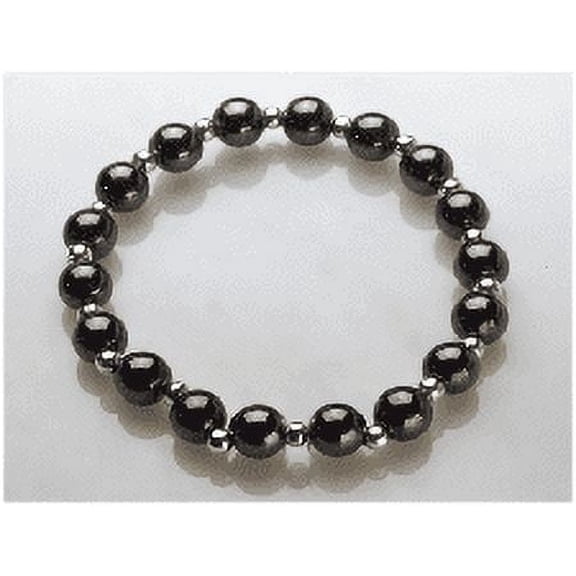 MagneHealth Black and Silver Plated Stretch Magnetic Bracelet Size 7