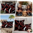 thumbnail image 5 of Red Geometric Outdoor Waterproof Pillow Covers, Vintage Abstract Stripes Aesthetic Art Decorative Rectangle Throw Pillowcase Sofa Cushion Sham for Patio/Couch/Chair, 20"x12" 2 Pack, 5 of 8
