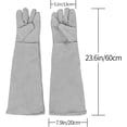 thumbnail image 2 of Multipurpose Pet Gloves for Biting,Long Sleeve Gardening Gloves,Puncture Proof Kevlar Gloves for Dog/Cat/Bird/Snake/Cactus/Pink (Gray) Laegsmetg, 2 of 5