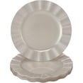 thumbnail image 1 of Elegant Plastic Plates for Party with Scalloped Rim (10 PC), Disposable Heavy-Duty Dinner Plates for Wedding Reception - 11.25”, Fancy Plastic Dinnerware Set for Thanksgiving, Christmas & More - Pearl, 1 of 5