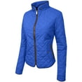 thumbnail image 2 of J. METHOD Women’s Lightweight Quilted Jacket Long Sleeve Full Zip Up Casual Stand Collar Coat Outerwear with Pockets NEWJ22 Royal Blue L, 2 of 3