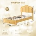 thumbnail image 7 of Twin Bed Frame with Storage & LED Light, Velvet Led Bed Frame with Headboard, No Box Spring Needed, Wooden Slats, Noise Free, Orange, 7 of 7