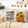 thumbnail image 6 of Fall Sunflower Pumpkin Decorative Throw Pillow Cover 16x16 Set of 4, Autumn Flower Quote Farmhouse Porch Patio Outdoor Pillowcase, Harvest Seasonal Vintage Sofa Couch Cushion Case Home Decor, 6 of 6