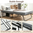 thumbnail image 3 of 75" x 38" Portable Folding Bed Metal Frame Rollaway Bed with Memory Foam Mattress & Wheels, 3 of 10
