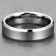 thumbnail image 4 of 6mm Silver Tungsten Rings for Men Women Matte Finish Wedding Band with Beveled Edges, 4 of 6
