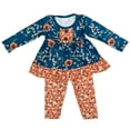 thumbnail image 2 of Dash of Glitter Girls Floral Print Long Sleeve Top and Legging Pants 2-piece Outfit, Sizes 2T-10/12, 2 of 3