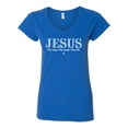 thumbnail image 2 of Wild Bobby Jesus the Way. The Truth. The Life Inspirational/Christian Women Standard V-Neck Tee, Royal, Small, 2 of 5