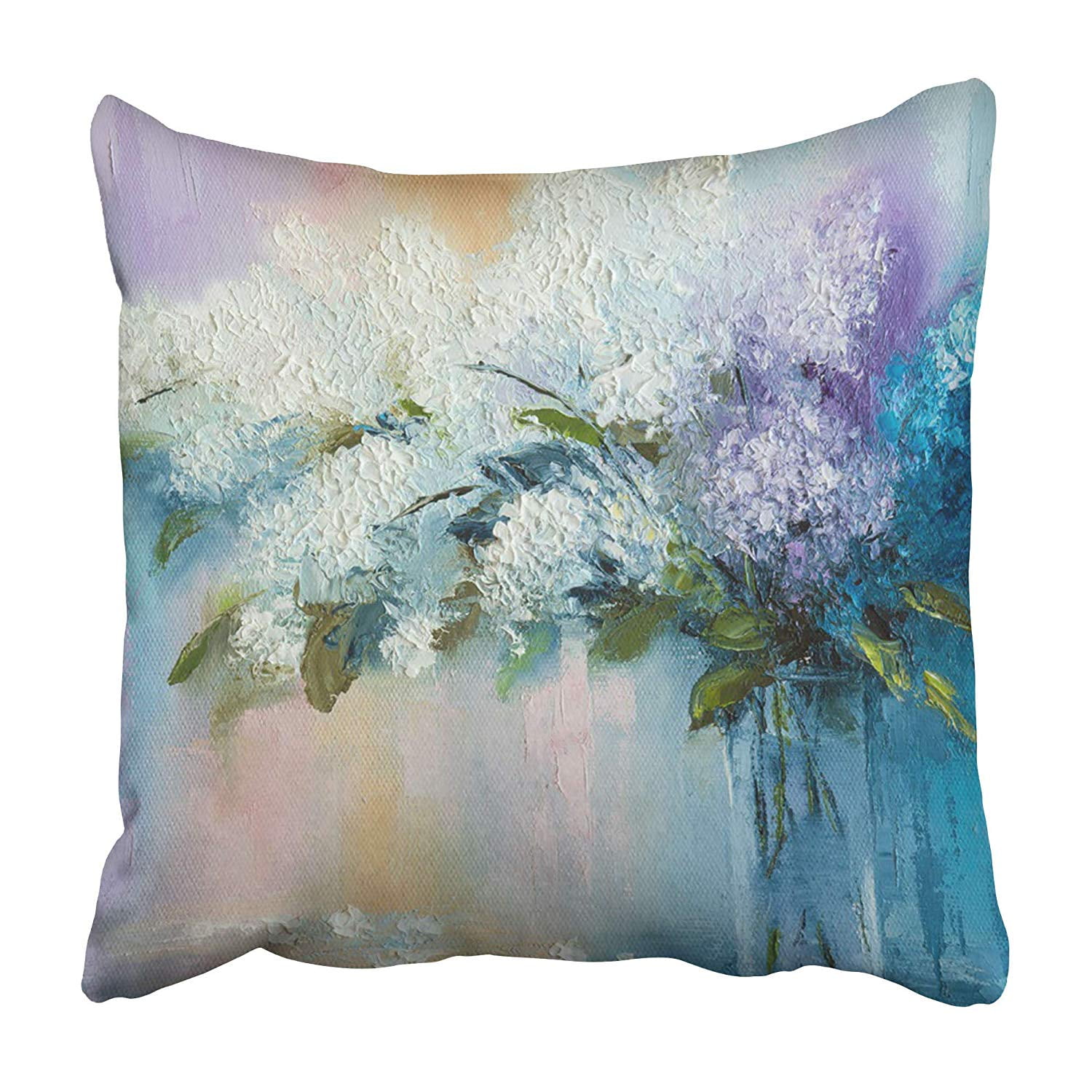 USART Blue Flower Lilacs in Vase Original Oil Painting on Canvas Pink