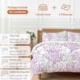 thumbnail image 6 of 3 Piece Purple Gray Coral Coastal Duvet Cover Set California King,Microfiber Comforter/Quilt Cover with Corner Ties and 2 Pillowcases,Summer Beach Seaside Nautical Soft Bedding with Zipper Closure, 6 of 8