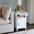 thumbnail image 3 of Powell Bryson Indoor Side Accent Table with Storage and Built-In USB Port, White, 3 of 20