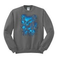 thumbnail image 2 of 3D Blue Skulls Trendy | Mens Fashion Crewneck Graphic Sweatshirt, Charcoal, Medium, 2 of 4