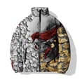 thumbnail image 3 of Ropa informal de invierno de algodón cálido, abrigos para hombre, estampado de calavera gótica, chaqueta holgada de algodón para hombre, 3 of 5