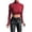 Red, variant on Women Long Sleeve Tops High Neck Cropped Slim Fit Solid Color Pullover Blouse