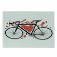thumbnail image 1 of Love Cutting Board, Bike Illustration Heart and Drops Modern Hipster Fashion Retro Art, Decorative Tempered Glass Cutting and Serving Board, Small Size, Orange Black, by Ambesonne, 1 of 1