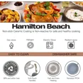 thumbnail image 4 of Hamilton Beach Cookware Set, 10-Pieces, Pots, Pans, and Glass Lids, Nonstick PFOA-Free, PTFE-Free Ceramic Interior, Heavy-Duty Aluminum Construction, Modern Matte Gray, Professional Tapered Shape, 4 of 7