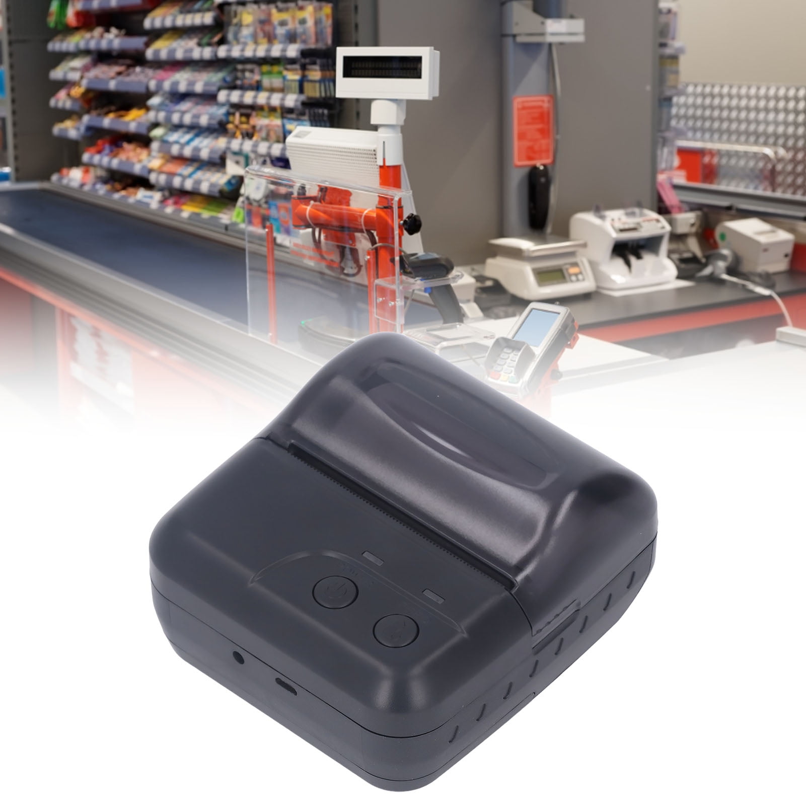 BIMZUC Portable Handheld Mini 80mm Thermal Bluetooth Receipt Printer for Barcode Order (3.15 inches / 80 mm), Black