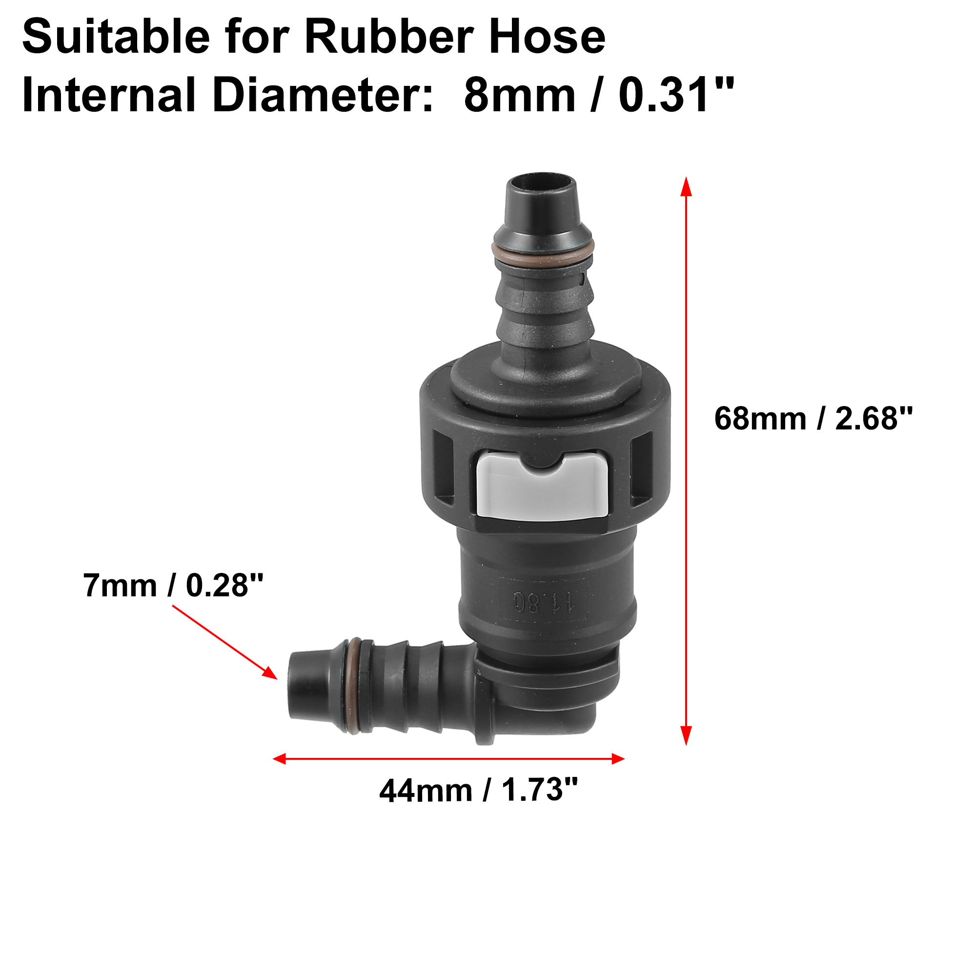 Unique Bargains 2pcs Fuel Line Quick Connect 90 Degree Adapter Connector