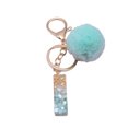 thumbnail image 1 of Flmtop Letter Pendant Plush Ball Key Chain Resin Sequin Buckle Keyring Holder Charm Decoration, 1 of 10
