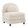 thumbnail image 3 of Miekor Furniture Vitoria Curved Armless Sofa Teddy Fabric W/Pillow -Beige White No.3451, 3 of 6