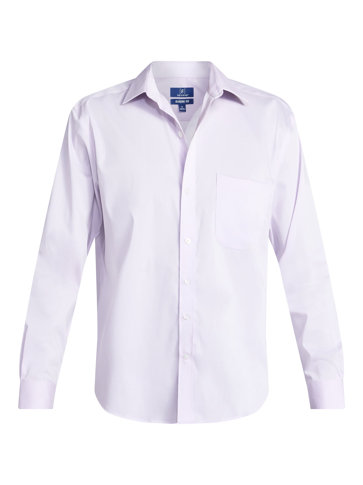 George Men's and Big Men's Classic Dress Shirt with Long Sleeves, Sizes S-3XL