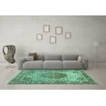 thumbnail image 3 of Ahgly Company Indoor Rectangle Medallion Turquoise Blue Traditional Area Rugs, 6' x 9', 3 of 4