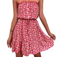 thumbnail image 1 of Vestido De Verano Sin Tirantes Con Estampado Floral Con Cinturón Vestido Con Estampado Floral Vestido Sin Tirantes Con Hombros Descubiertos Mujer Verano Lindo De Moda Con ANGGREK Otros, 1 of 5