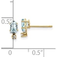 thumbnail image 4 of 14k Yellow Gold Diamond & Aquamarine Birthstone Earrings - 7mm, 4 of 6