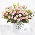 thumbnail image 5 of Ramo de flores artificiales para el hogar, oficina, escritorio, tela de seda, decoración floral falsa, ramo de capullos de rosa, rosa claro 3 piezas seitruly ZHF0580-01, 5 of 5