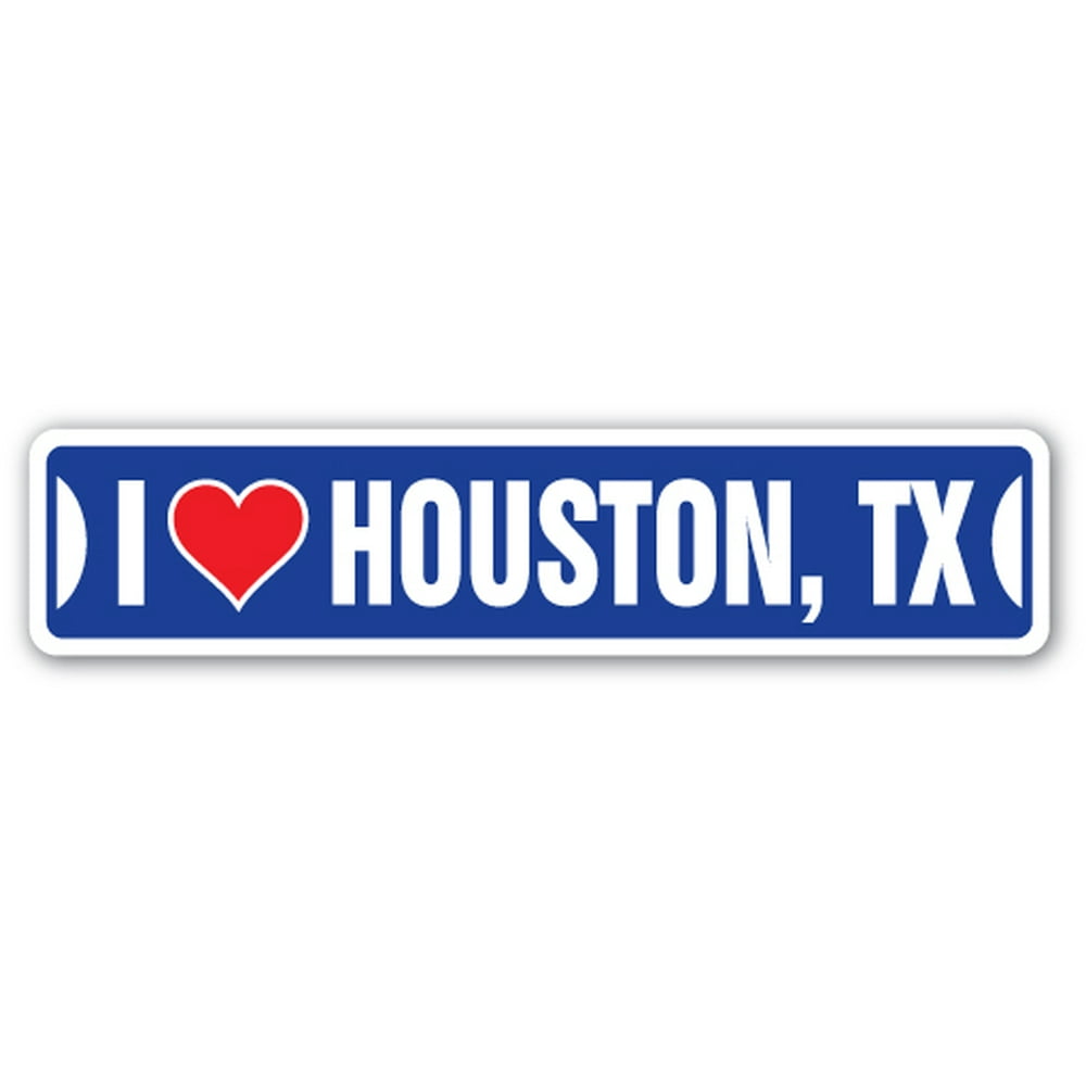 I LOVE HOUSTON, TEXAS Street Sign tx city state us wall road décor gift