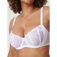 thumbnail image 5 of DELIMIRA Women's Balconette Lace Bra Plus Size Sexy See Through Unlined Underwire Bras, 5 of 5